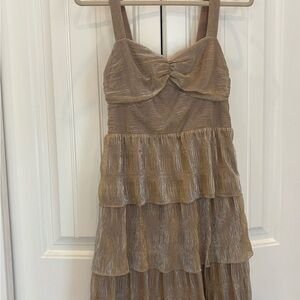 Elegant Gold Tiered Dress